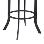 Edy - Swivel 30" Black Finish And Faux Leather Bar Stool - Gray