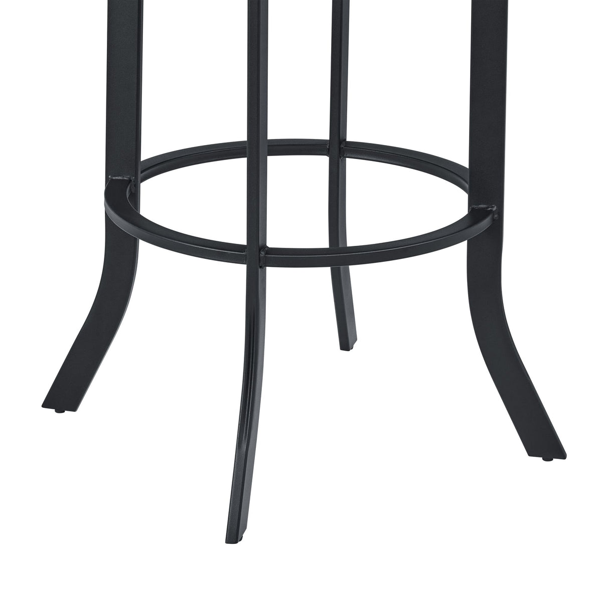 Edy - Swivel 30" Black Finish And Faux Leather Bar Stool - Gray