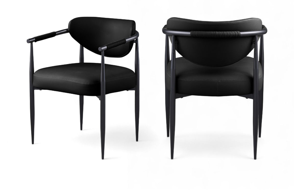 Virella - faux Leather Upholstered Dining Chair (Set of 2) - Black Base