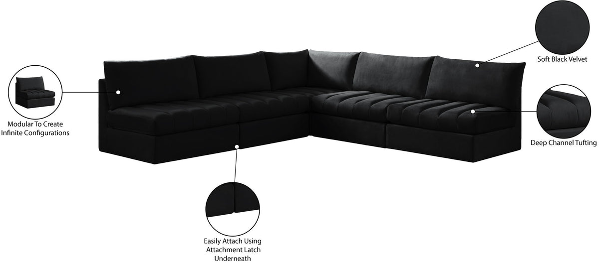 Jacob - Modular Corner Armless Sectional 5 Piece