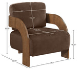 Cedra - Velvet Performance Fabric Upholstered Accent Chair - Brown Frame