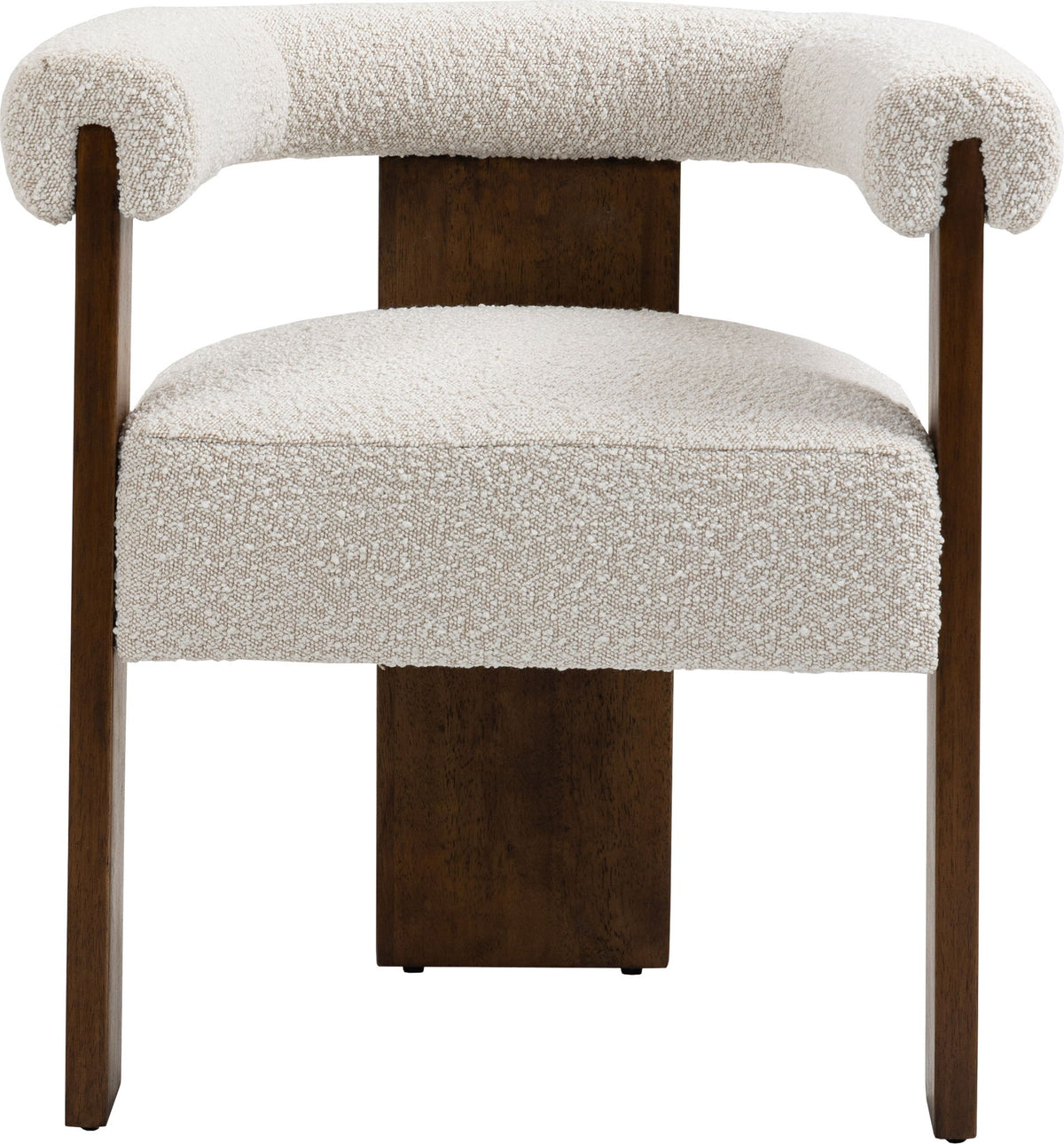 Barrel - Dining Chair - Dark Brown / Cream