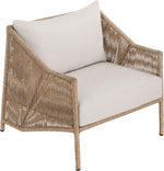 Coastline - Olefin Water Resistant Fabric And Wicker Outdoor Patio Accent Chair - Beige