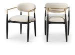 Riccio - Fabric Dining Arm Chair (Set of 2) - Black And Gold Frame
