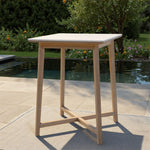 Darling - 34" Square Outdoor Pub Table - Superstone & Eucalyptus