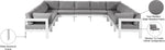 Nizuc - Outdoor Patio 11 Piece Modular Sectional With White Frame