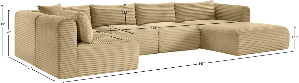 Shaggy - 5 Piece Modular U-Shaped Sectional