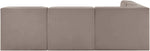 Rummi - Armless Velvet Performance Fabric Upholstered 4 Piece Modular Sectional
