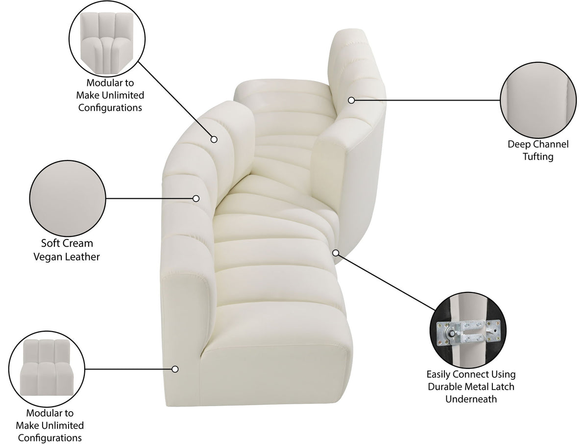 Arc - Faux Leather 4 Piece Sofa