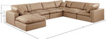 Comfy - 7 Piece Faux Leather Modular Sectional With Chaise - Tan
