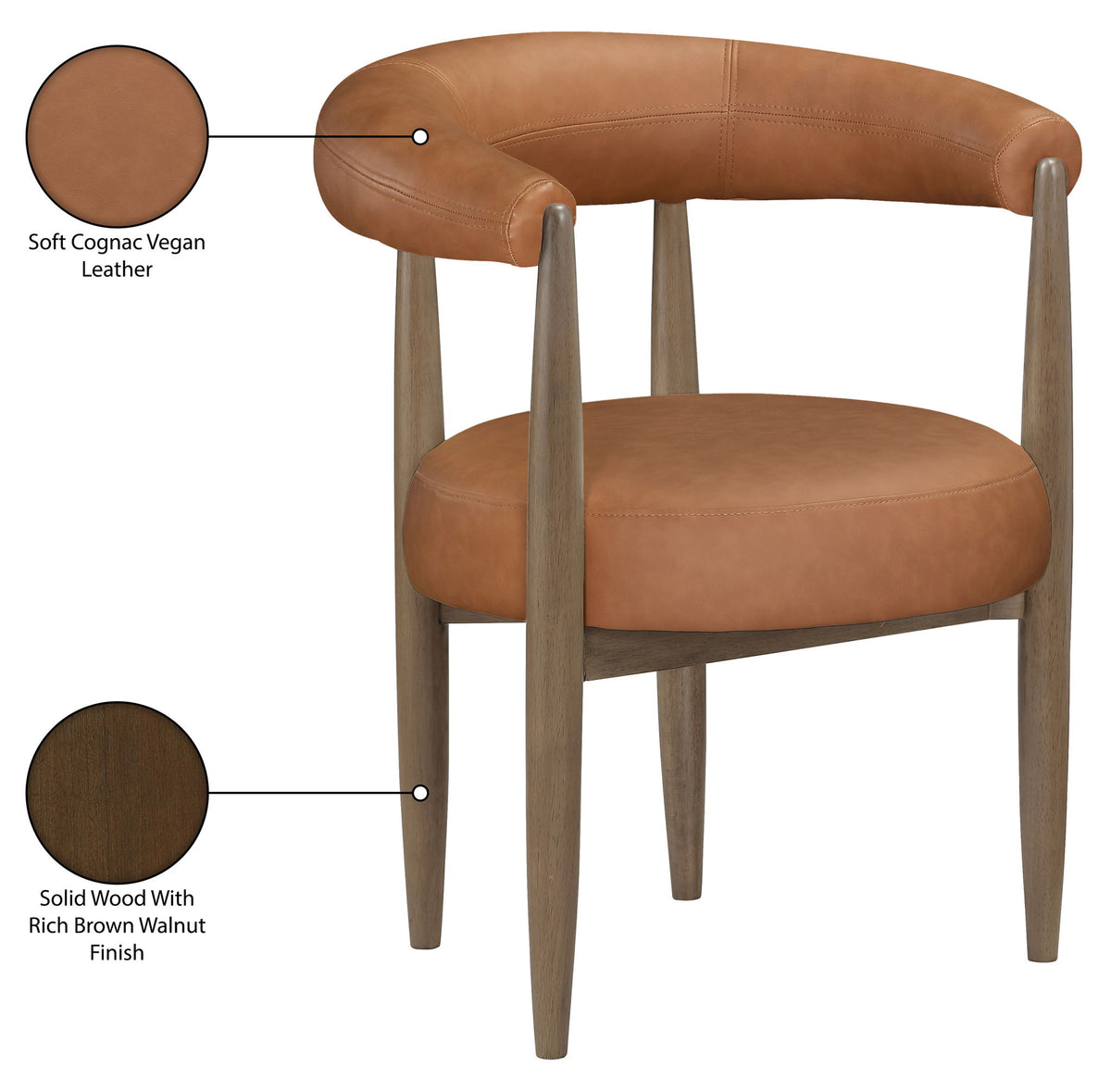 Sable - Vegan Leather Upholstered Dining Chair (Set of 2) - Brown Base