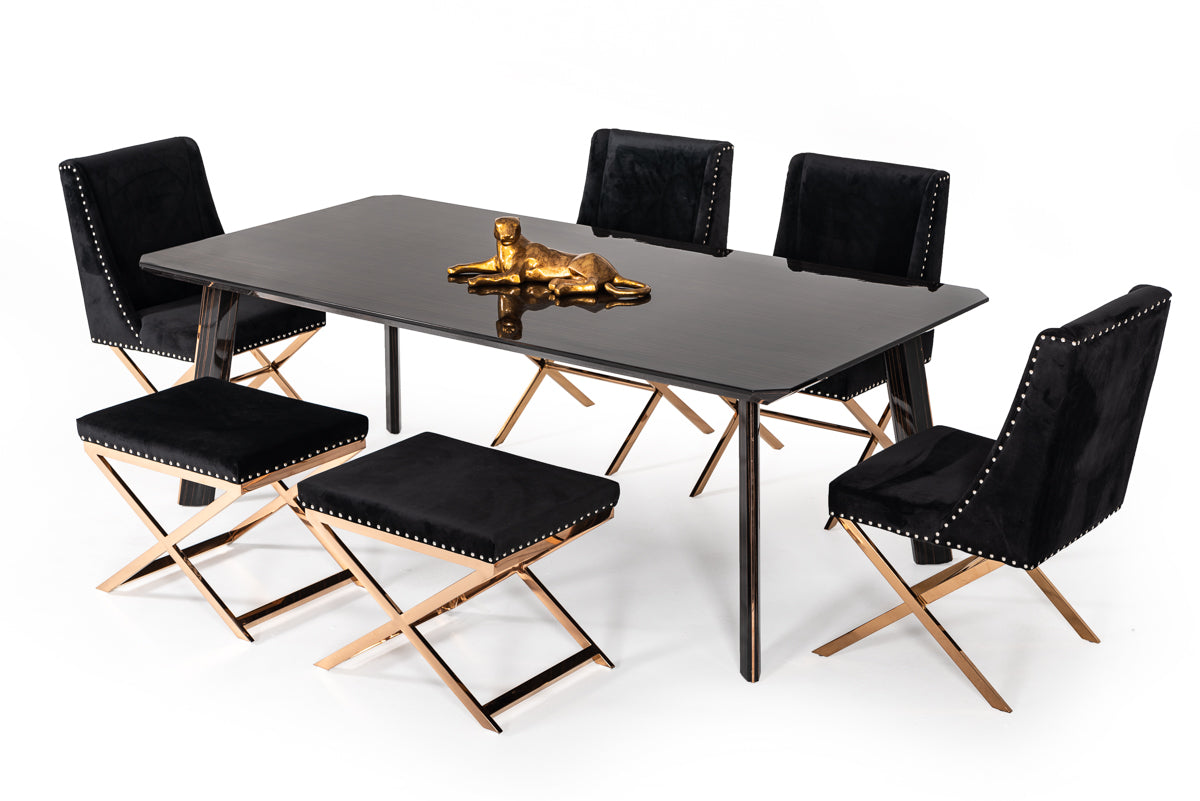 Chadwick Modern Ebony & Rosegold Dining Table by VIG Furniture - View 8