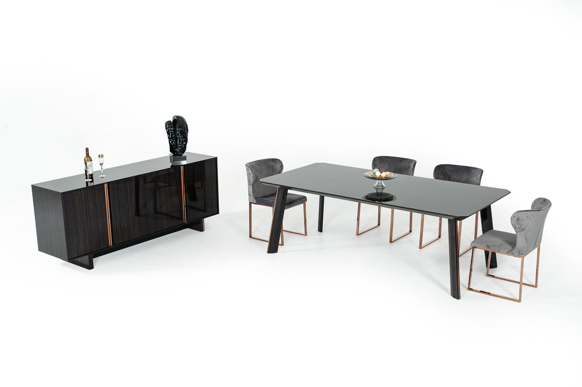 Chadwick Modern Ebony & Rosegold Dining Table by VIG Furniture - View 4
