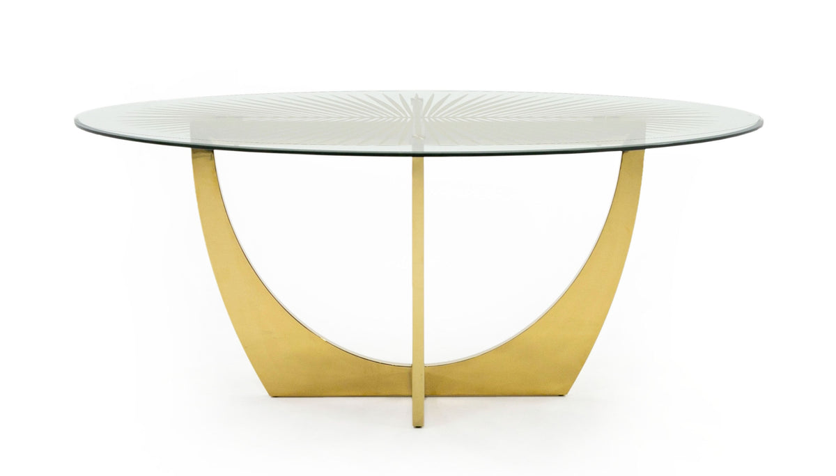 Chambers - Glass & Gold Dining Table by VIG Furniture - View 7