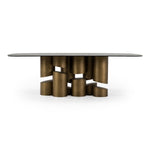 Chancery - Modern Dark Grey Glass + Antique Brass Dining Table by VIG Furniture - View 1
