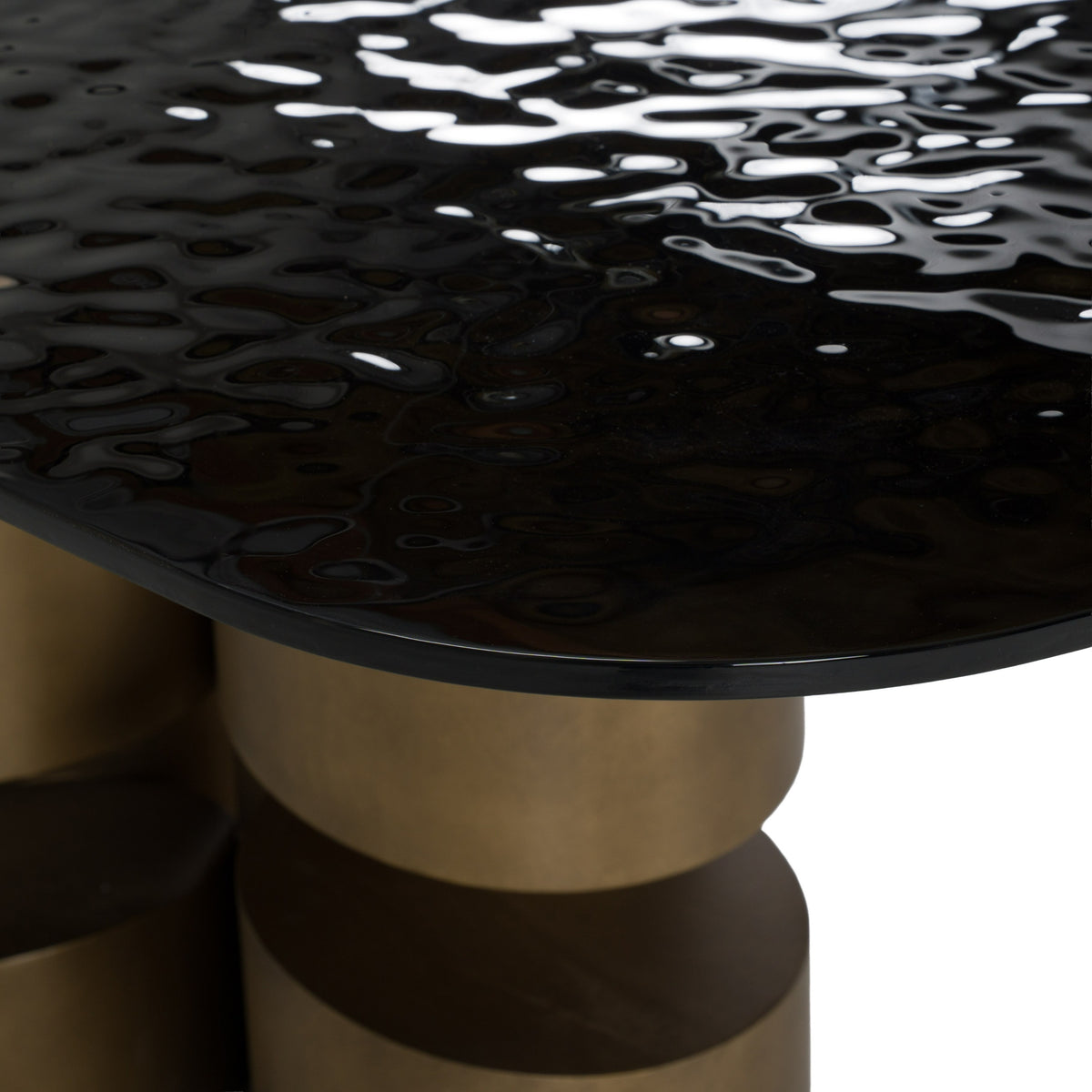 Chancery - Modern Dark Grey Glass + Antique Brass Dining Table by VIG Furniture - View 6