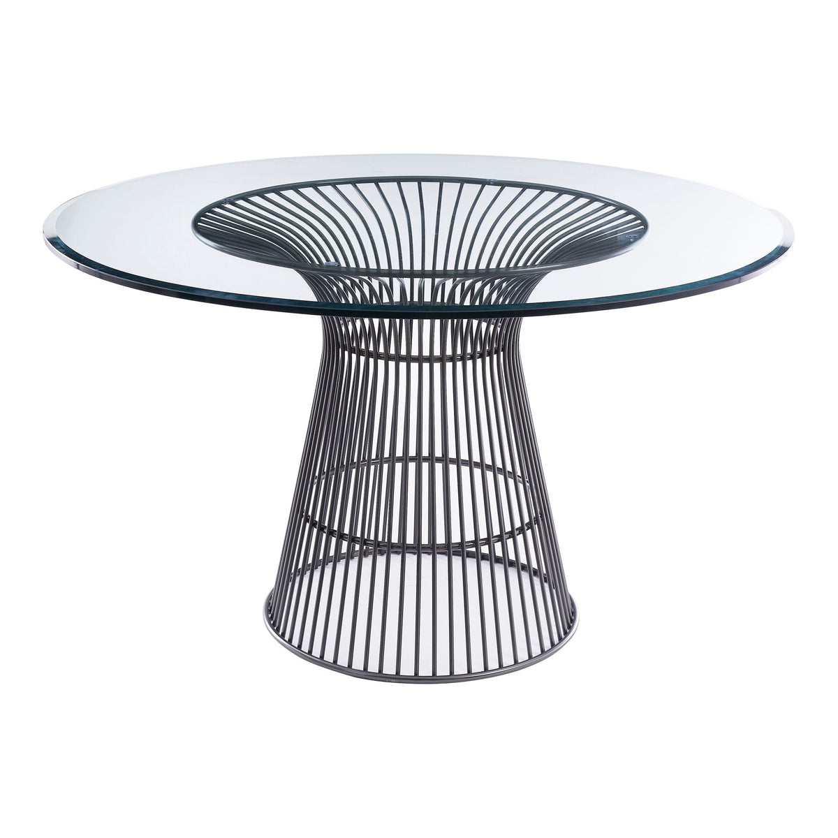 Chandler - Modern Round Glass & Black Stainless Steel Dining Table by VIG Furniture - View 1