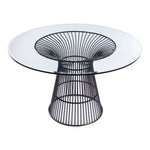 Chandler - Modern Round Glass & Black Stainless Steel Dining Table by VIG Furniture - View 11
