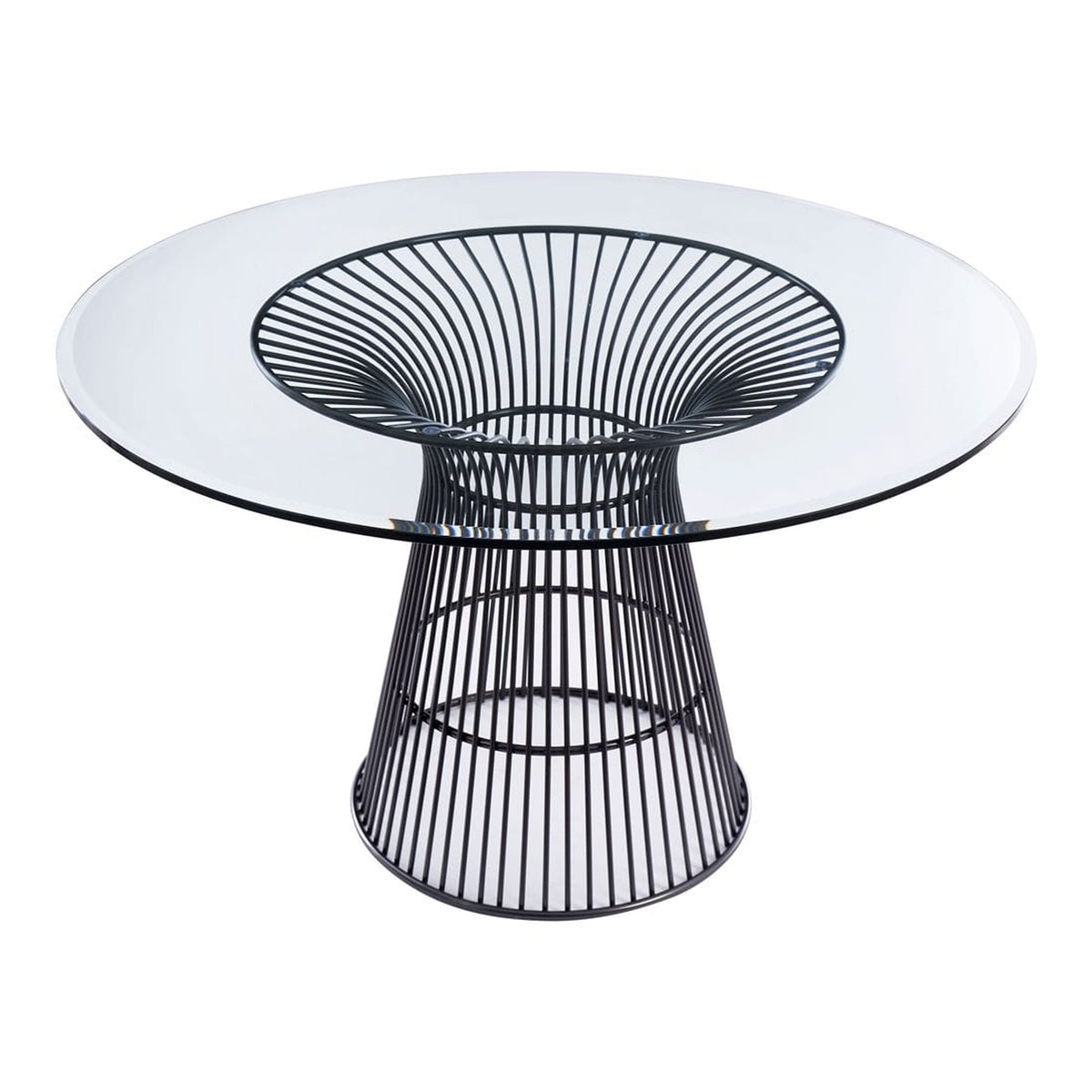 Chandler - Modern Round Glass & Black Stainless Steel Dining Table by VIG Furniture - View 11