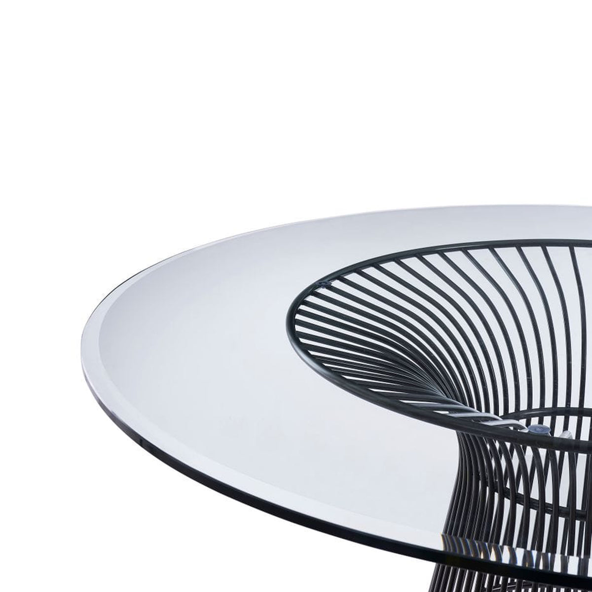 Chandler - Modern Round Glass & Black Stainless Steel Dining Table by VIG Furniture - View 12