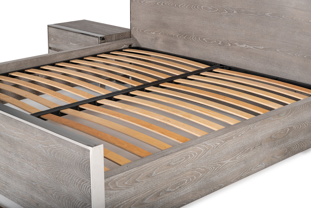 Charlene Modern Grey Elm & Stainless Steel Bed by VIG Furniture - View 7