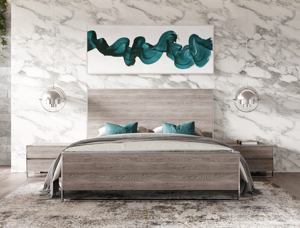 Charlene Modern Grey Elm & Stainless Steel Bed by VIG Furniture - View 9
