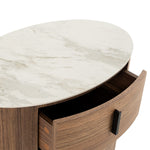 Chelton - Contemporary White Ceramic & Walnut Oval Nightstand by VIG Furniture - View 9