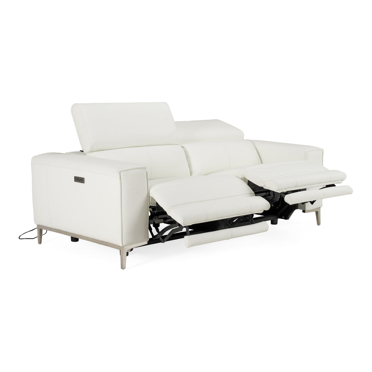 Chignik - Modern White Leather Sofa w/ 2 Recliners by VIG Furniture - View 5