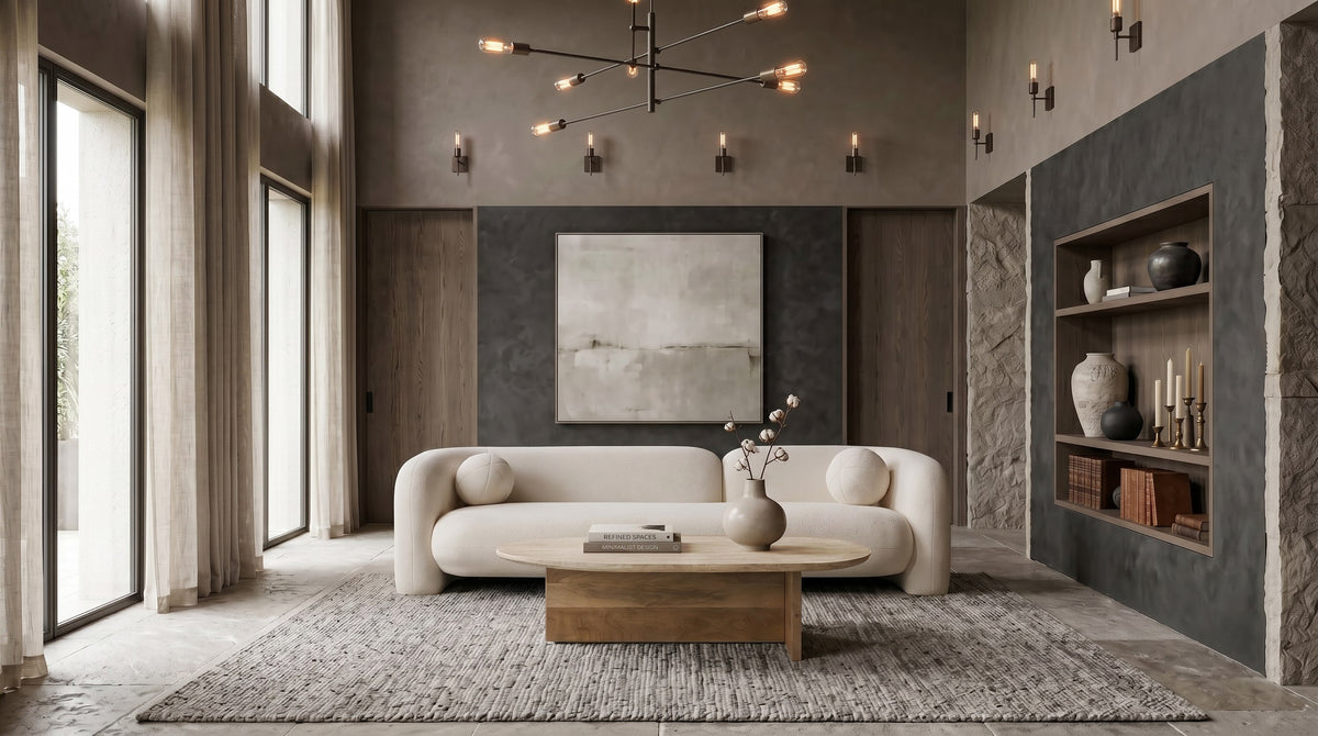 Chisholm - Modern Travertine Marble + Wood Freeform Coffee Table by VIG Furniture - View 5