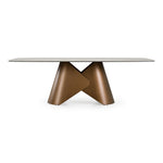 Chiswell - Contemporary White Ceramic + Brushed Brass Dining Table by VIG Furniture - View 1