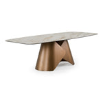 Chiswell - Contemporary White Ceramic + Brushed Brass Dining Table by VIG Furniture - View 8