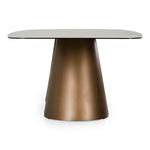 Chiswell - Contemporary White Ceramic + Brushed Brass Dining Table by VIG Furniture - View 9