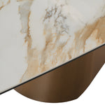 Chiswell - Contemporary White Ceramic + Brushed Brass Dining Table by VIG Furniture - View 11