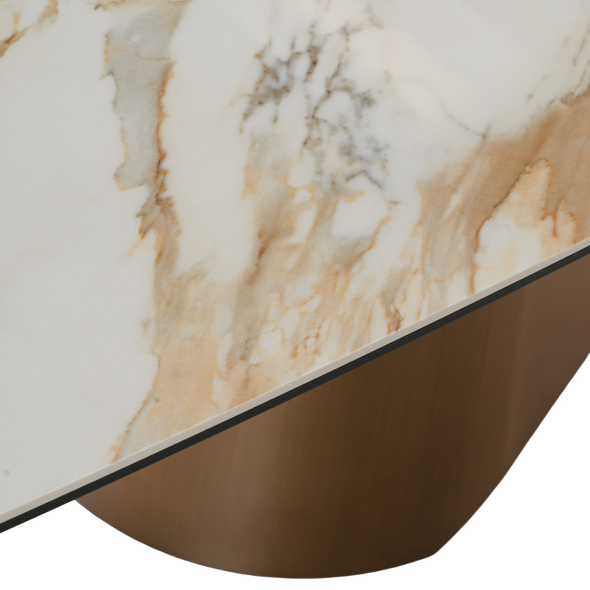 Chiswell - Contemporary White Ceramic + Brushed Brass Dining Table by VIG Furniture - View 11