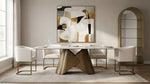 Chiswell - Contemporary White Ceramic + Brushed Brass Dining Table by VIG Furniture - View 7