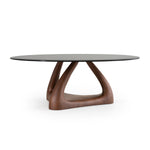 Christy - Mid-Century Modern Grey Glass + Walnut Round Coffee Table by VIG Furniture - View 1
