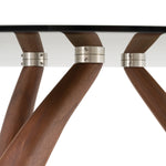 Christy - Mid-Century Modern Grey Glass + Walnut Round Coffee Table by VIG Furniture - View 4