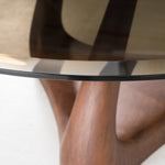 Christy - Mid-Century Modern Grey Glass + Walnut Round Coffee Table by VIG Furniture - View 5