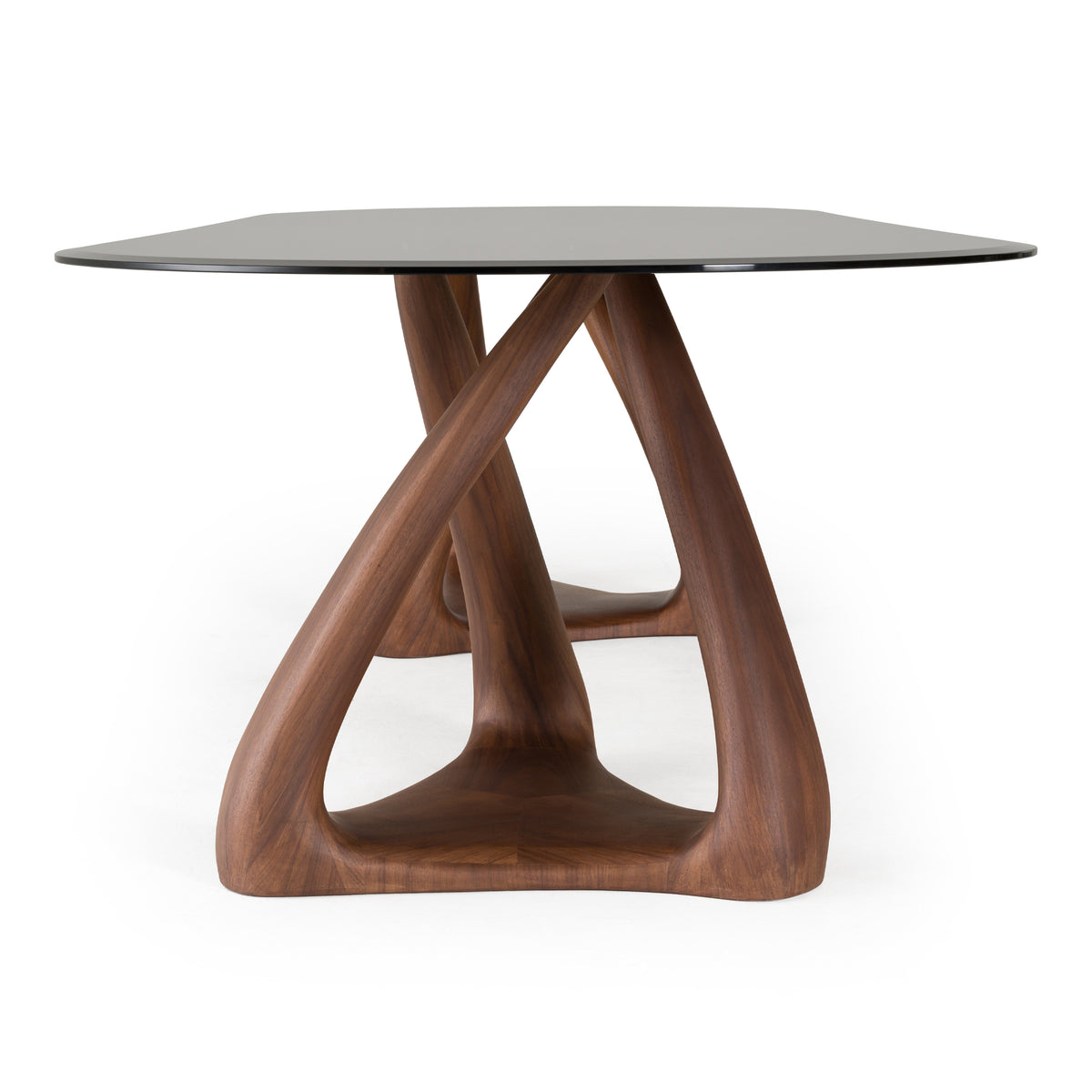 Christy - Mid-Century Modern Grey Glass + Walnut Oval Dining Table by VIG Furniture - View 4