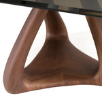 Christy - Mid-Century Modern Grey Glass + Walnut Oval Dining Table by VIG Furniture - View 6