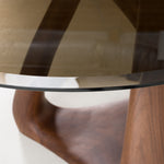 Christy - Mid-Century Modern Grey Glass + Walnut Oval Dining Table by VIG Furniture - View 7