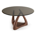 Christy - Mid-Century Modern Grey Glass + Walnut Round Dining Table by VIG Furniture - View 3
