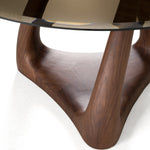 Christy - Mid-Century Modern Grey Glass + Walnut Round Dining Table by VIG Furniture - View 4