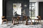 Christy - Mid-Century Modern Grey Glass + Walnut Oval Dining Table by VIG Furniture - View 8