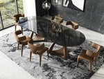 Christy - Mid-Century Modern Grey Glass + Walnut Oval Dining Table by VIG Furniture - View 9