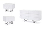 Eastern King Chrysler Modern White 4-Piece Bedroom Set