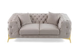 Clarice - Transitional Light Beige Velvet Loveseat by VIG Furniture - View 2
