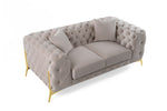 Clarice - Transitional Light Beige Velvet Loveseat by VIG Furniture - View 3