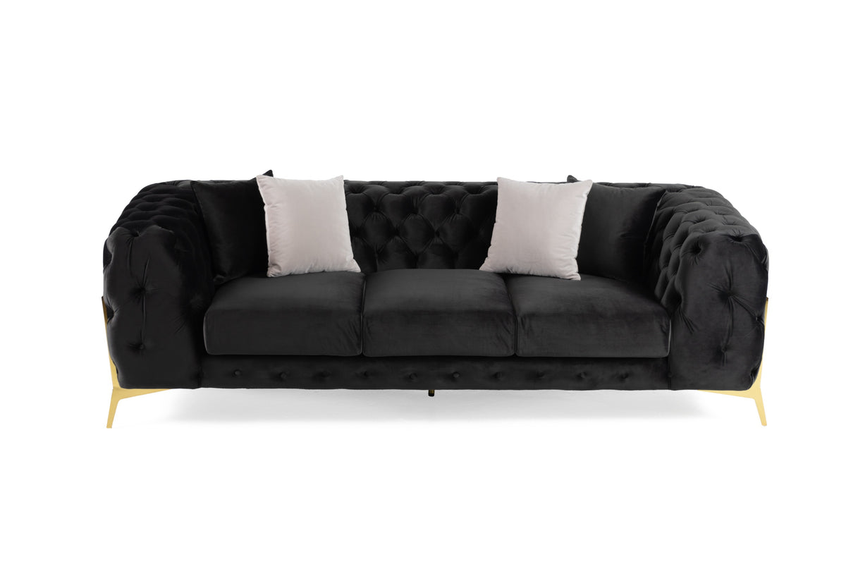 Clarice - Transitional Black Velvet Sofa by VIG Furniture - View 2