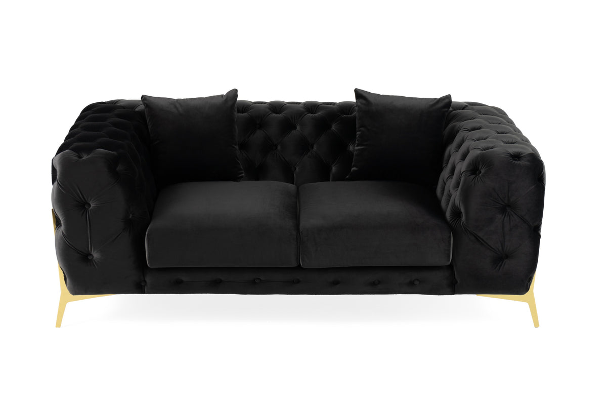 Clarice - Transitional Black Velvet Loveseat by VIG Furniture - View 2